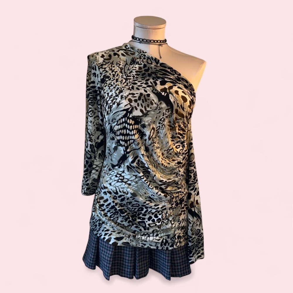 🐆 Leopard Print One Shoulder Ruched‎ Top | Y2K Going Out Top 🖤